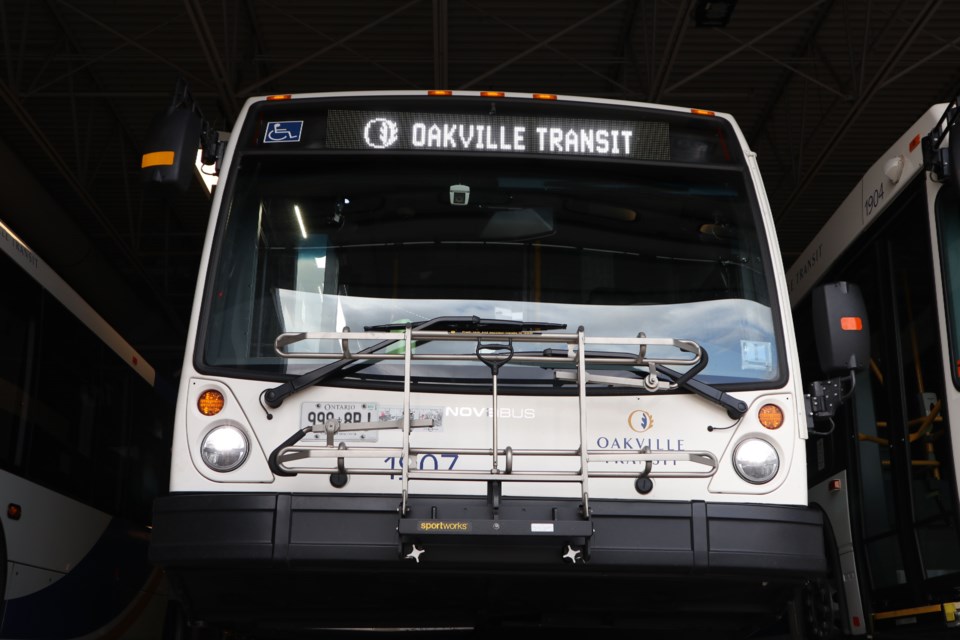 Oakville Transit bus inside
